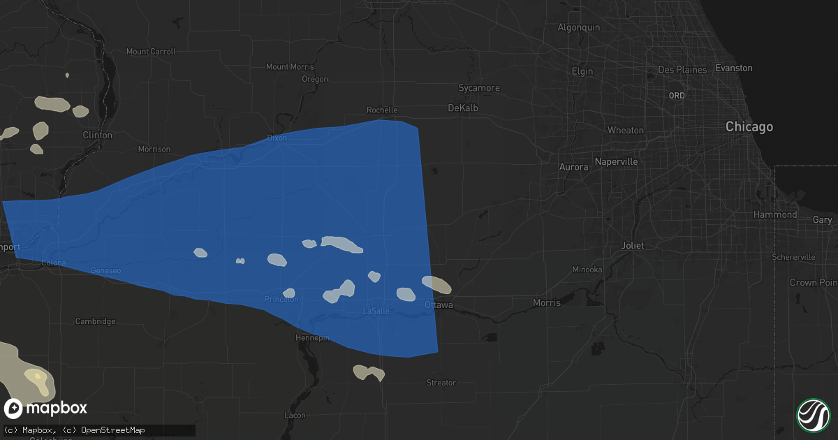 Hail map in Earlville, IL on August 12, 2026