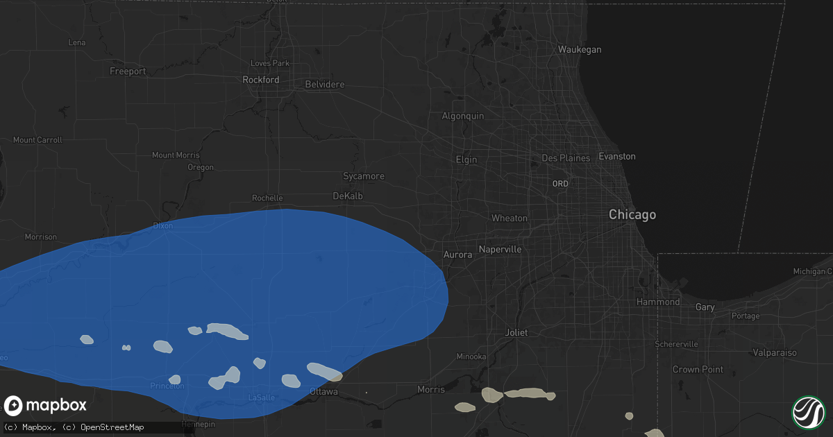Hail map in Elburn, IL on August 12, 2026