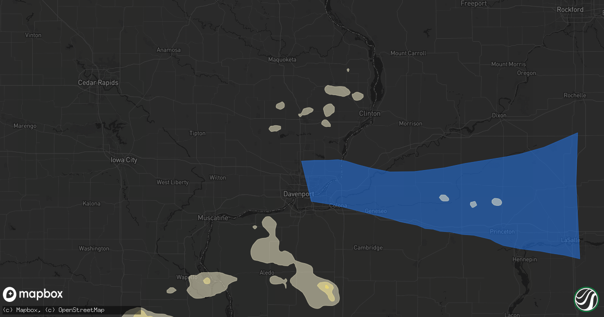 Hail map in Eldridge, IA on August 12, 2026
