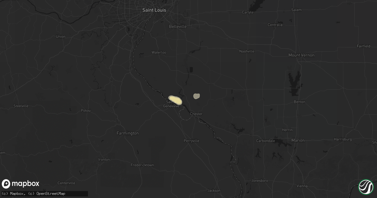 Hail map in Ellis Grove, IL on August 12, 2026