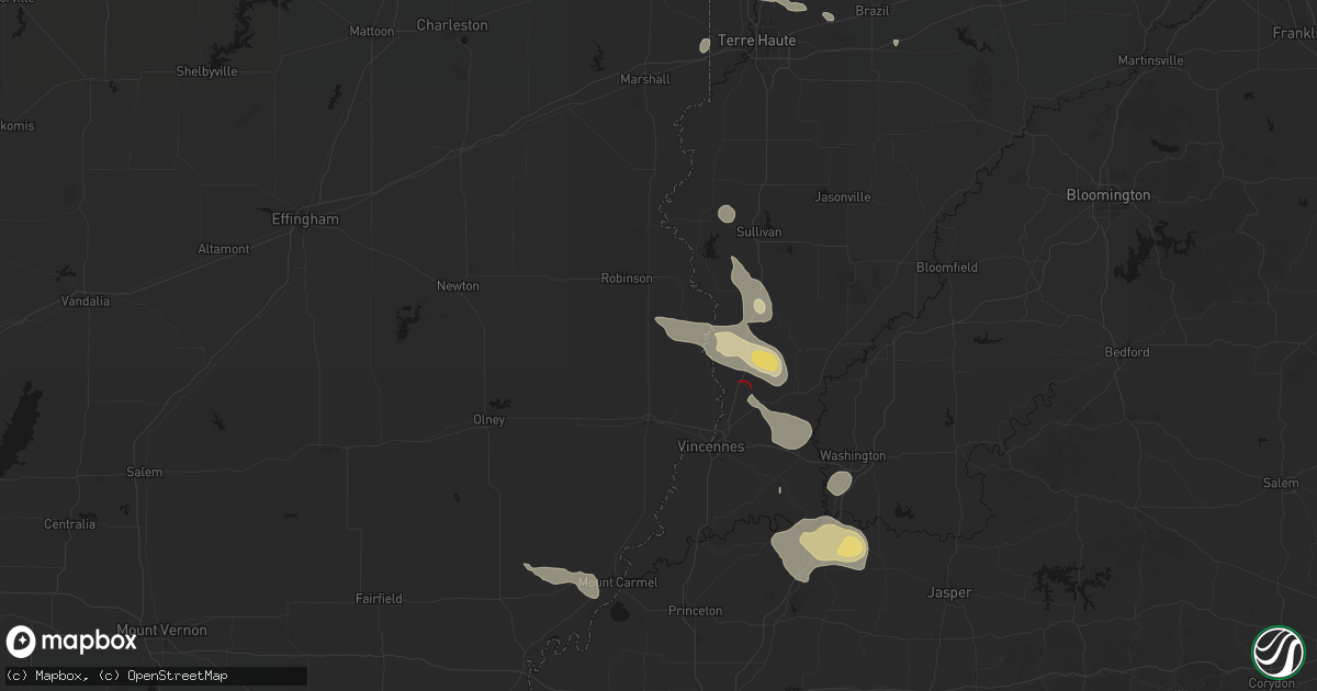 Hail map in Flat Rock, IL on August 12, 2026