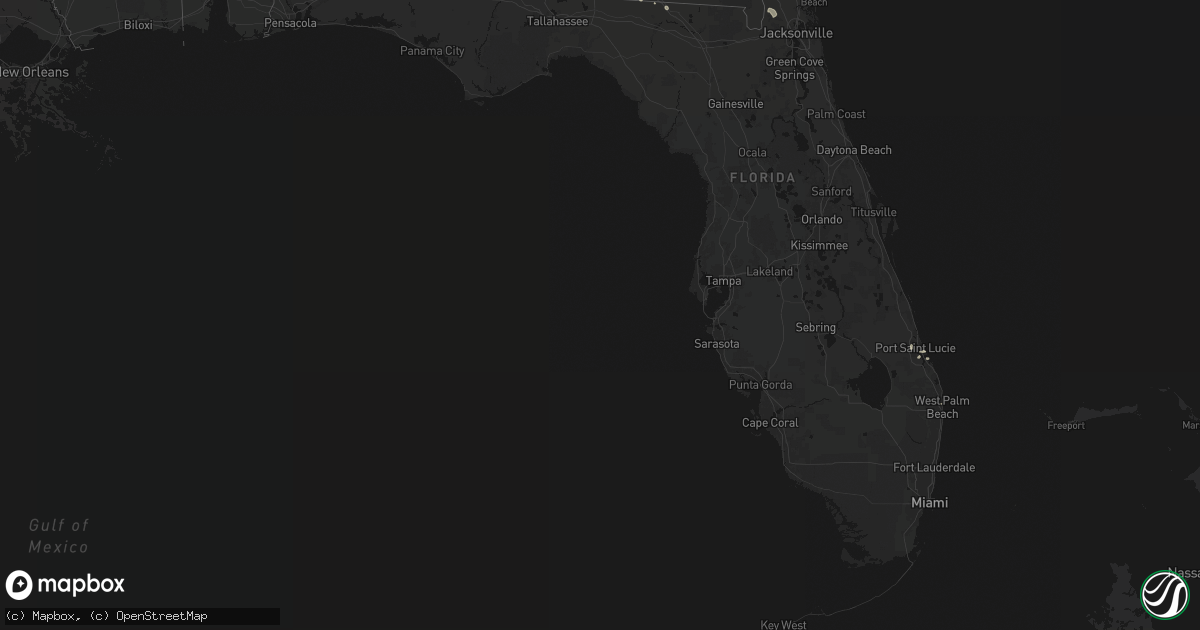 Hail map in Florida on August 12, 2026