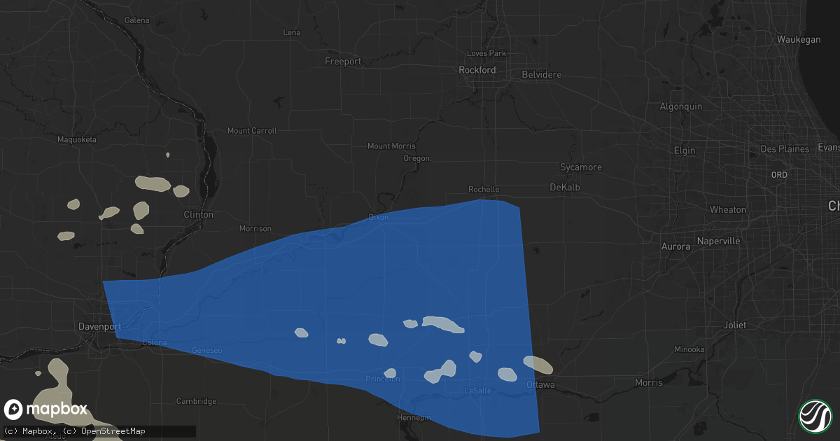 Hail map in Franklin Grove, IL on August 12, 2026