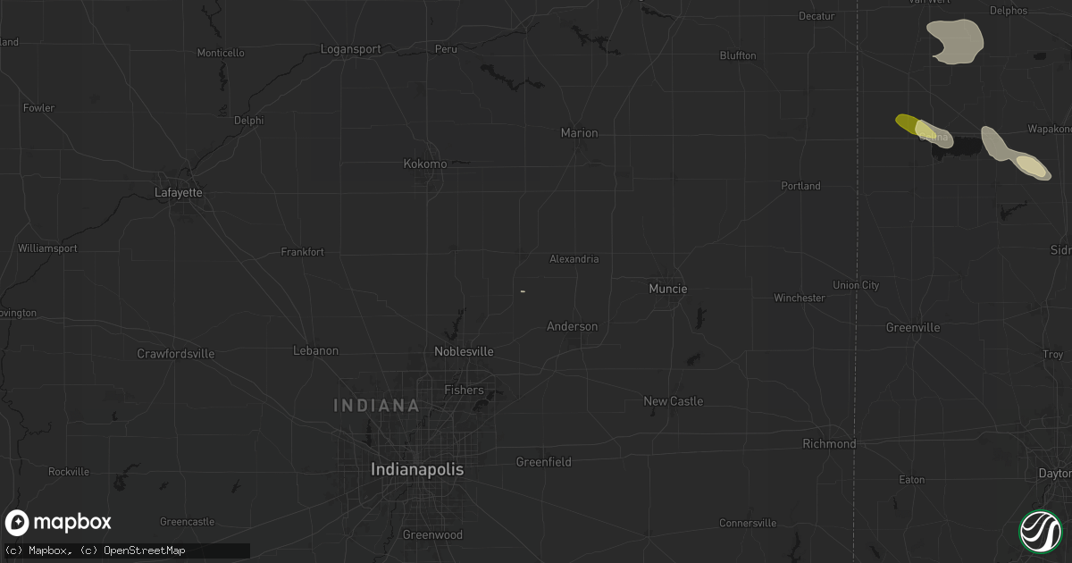 Hail map in Frankton, IN on August 12, 2026