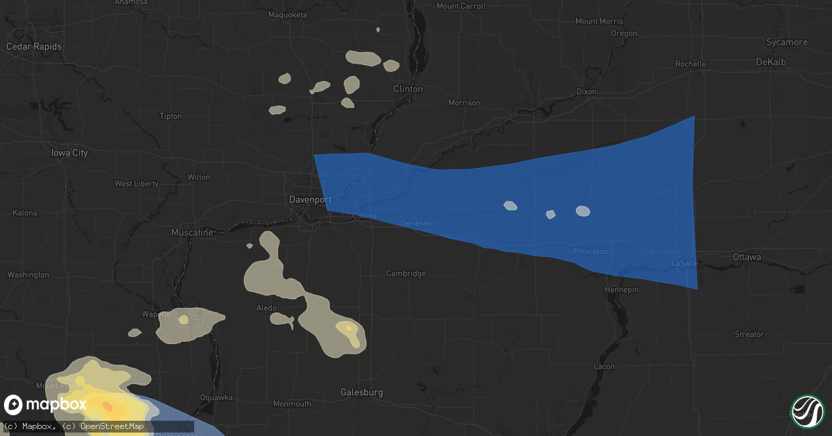 Hail map in Geneseo, IL on August 12, 2026