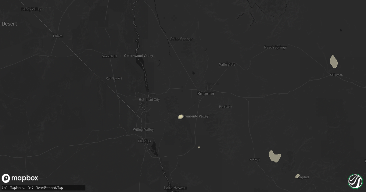Hail map in Golden Valley, AZ on August 12, 2026