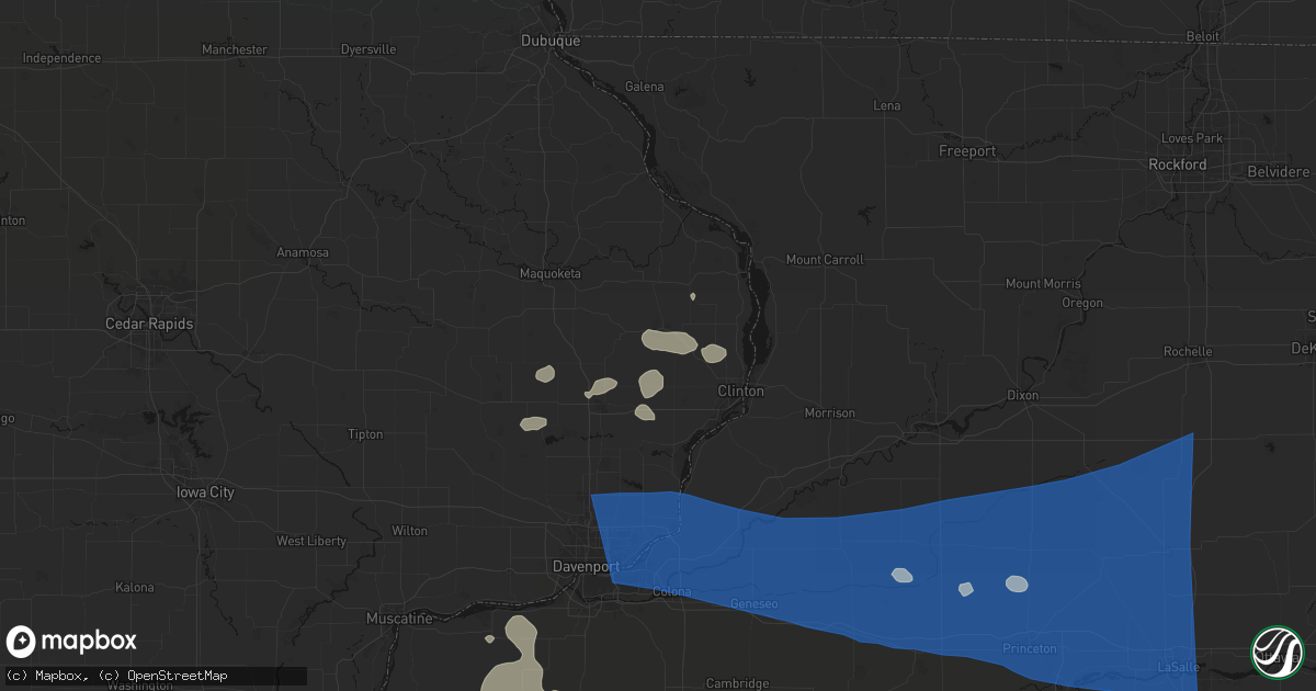 Hail map in Goose Lake, IA on August 12, 2026