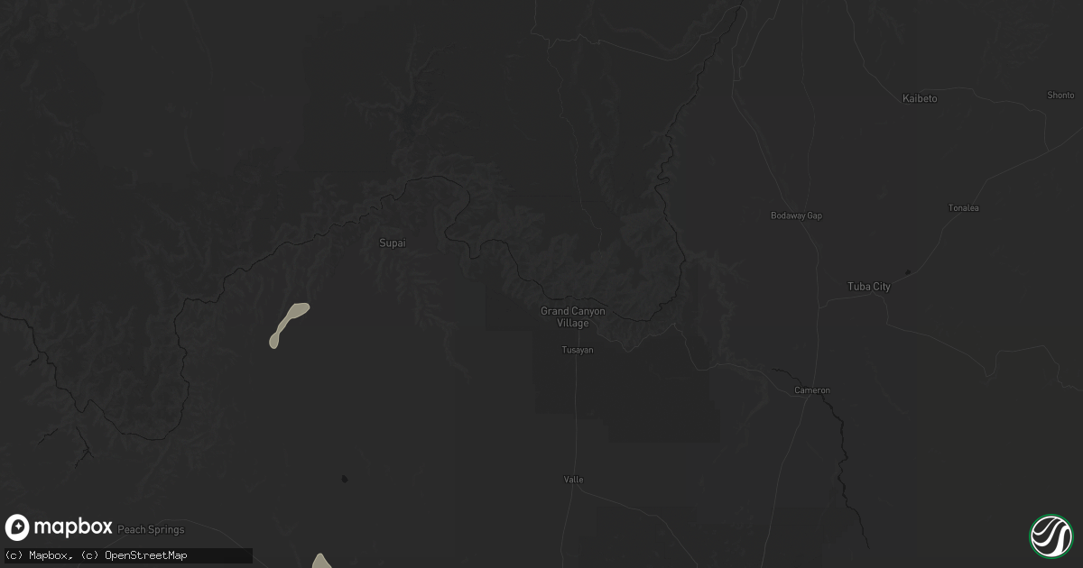 Hail map in Grand Canyon, AZ on August 12, 2026