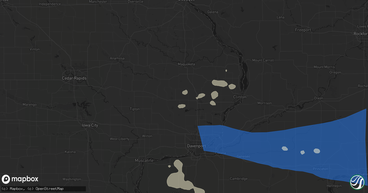 Hail map in Grand Mound, IA on August 12, 2026