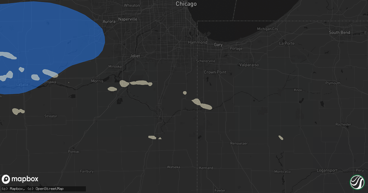 Hail map in Grant Park, IL on August 12, 2026
