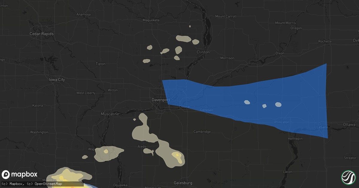 Hail map in Hampton, IL on August 12, 2026
