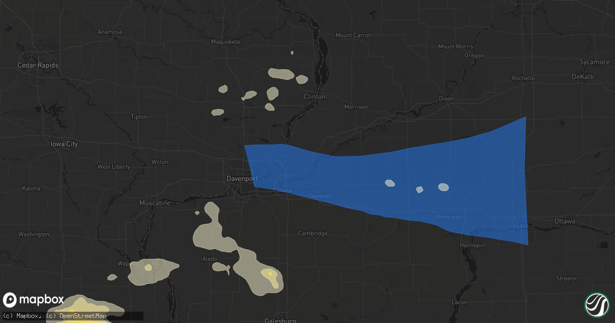 Hail map in Hillsdale, IL on August 12, 2026