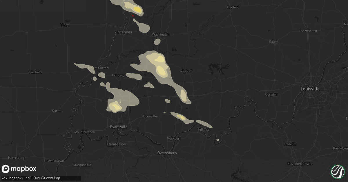 Hail map in Holland, IN on August 12, 2026