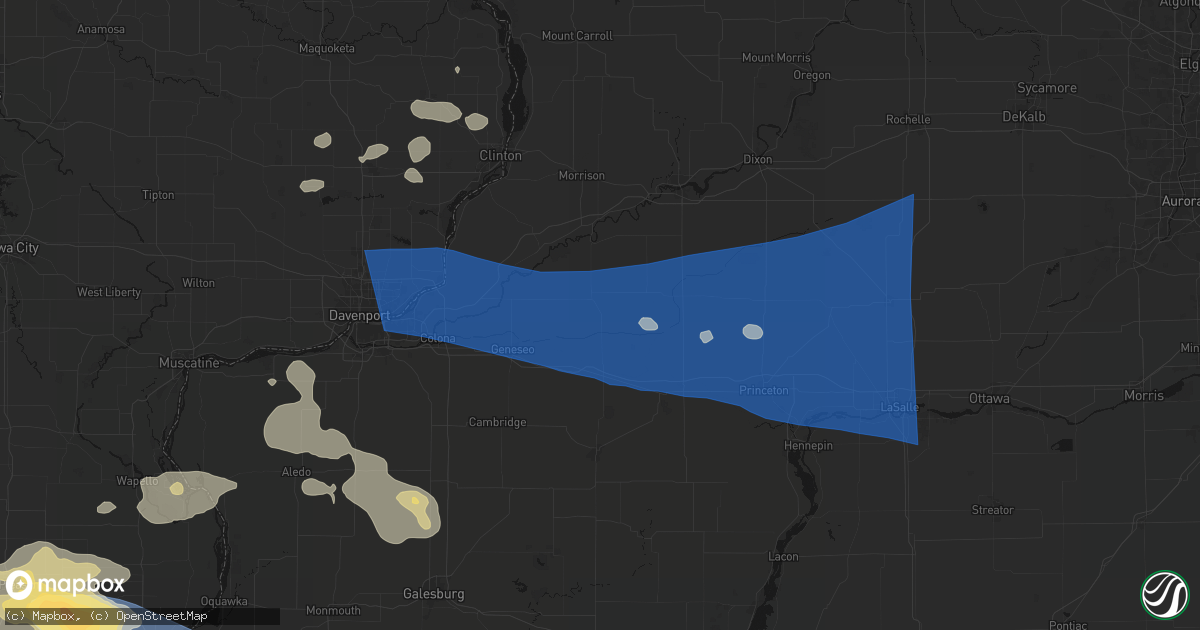 Hail map in Hooppole, IL on August 12, 2026