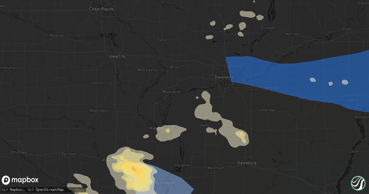 Hail map in Illinois City, IL on August 12, 2026