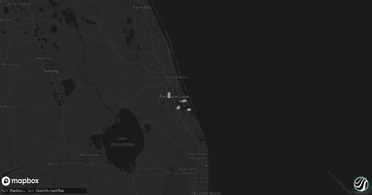 Hail map in Jensen Beach, FL on August 12, 2026