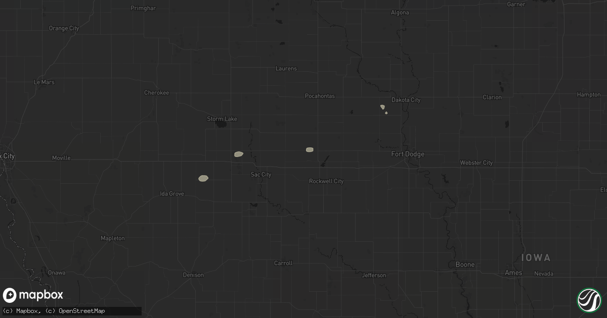 Hail map in Jolley, IA on August 12, 2026