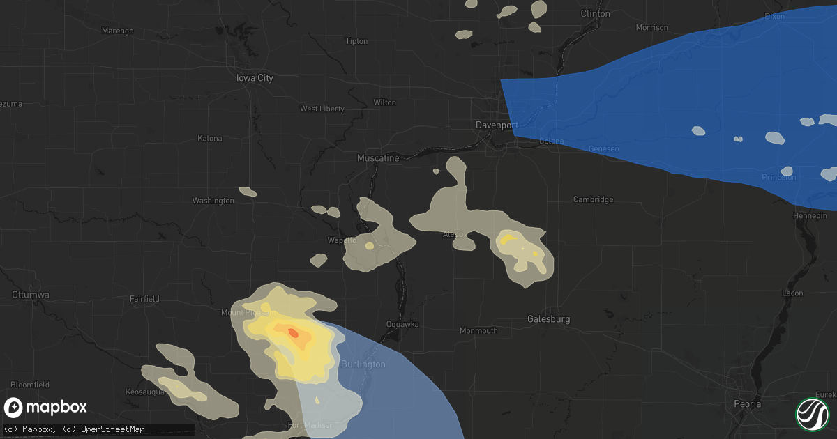 Hail map in Joy, IL on August 12, 2026