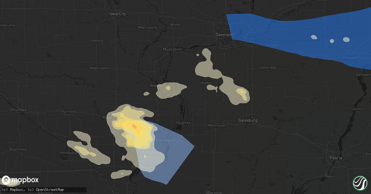 Hail map in Keithsburg, IL on August 12, 2026