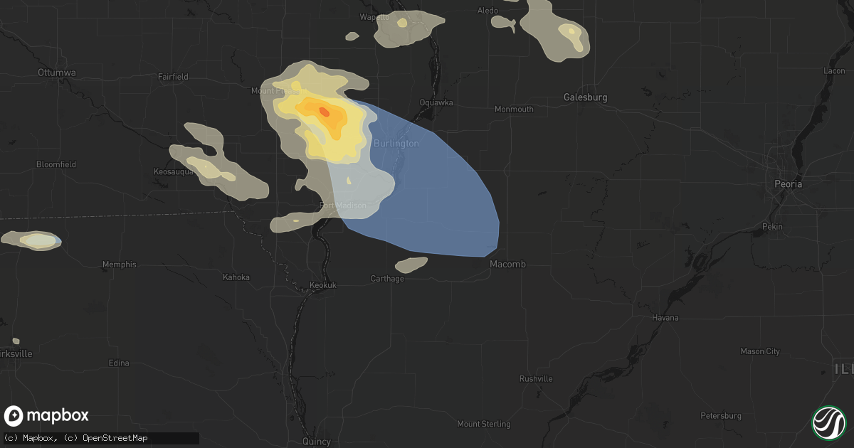 Hail map in La Harpe, IL on August 12, 2026