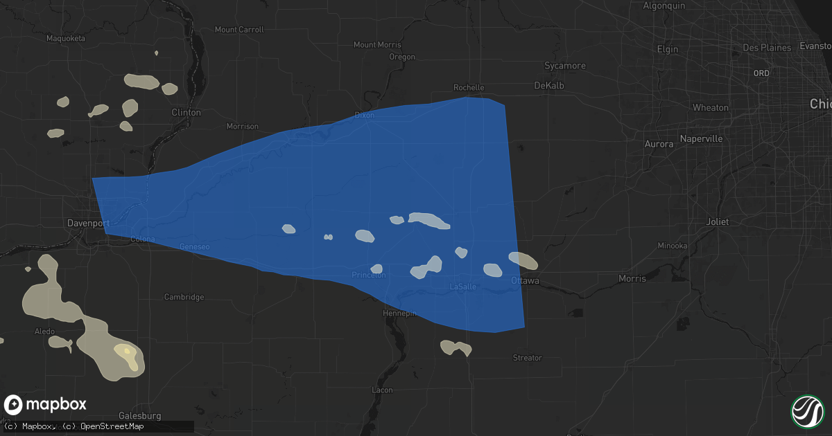 Hail map in La Moille, IL on August 12, 2026