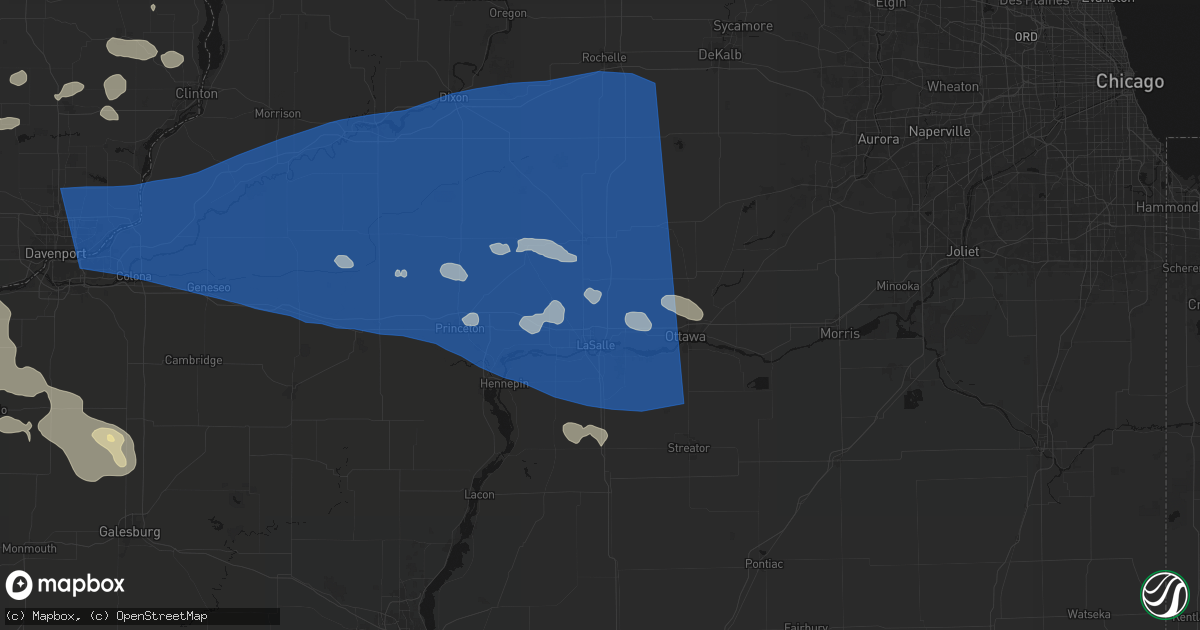 Hail map in La Salle, IL on August 12, 2026