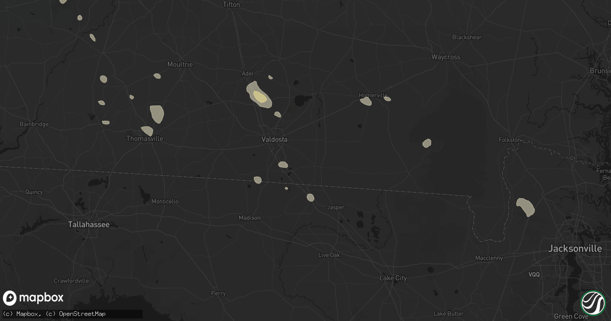 Hail map in Lake Park, GA on August 12, 2026