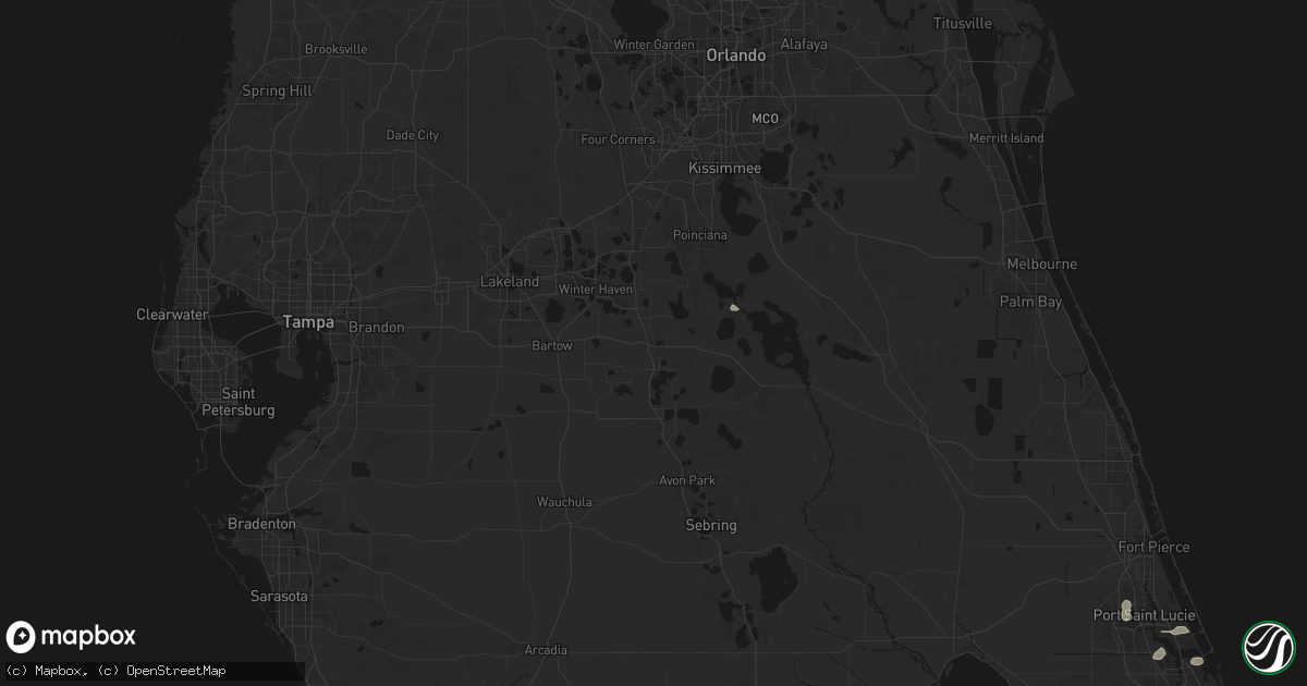 Hail map in Lake Wales, FL on August 12, 2026