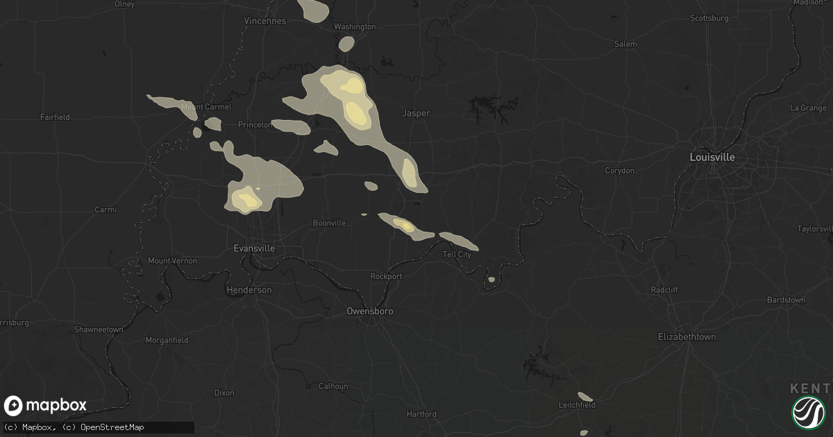 Hail map in Lamar, IN on August 12, 2026