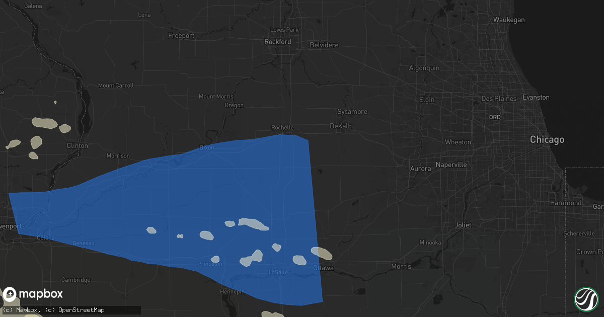 Hail map in Lee, IL on August 12, 2026