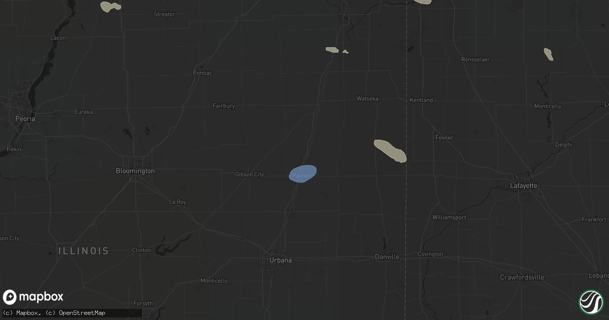 Hail map in Loda, IL on August 12, 2026
