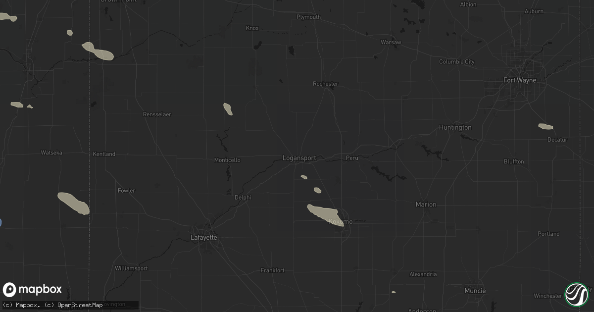 Hail map in Logansport, IN on August 12, 2026