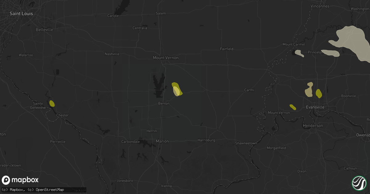 Hail map in Macedonia, IL on August 12, 2026