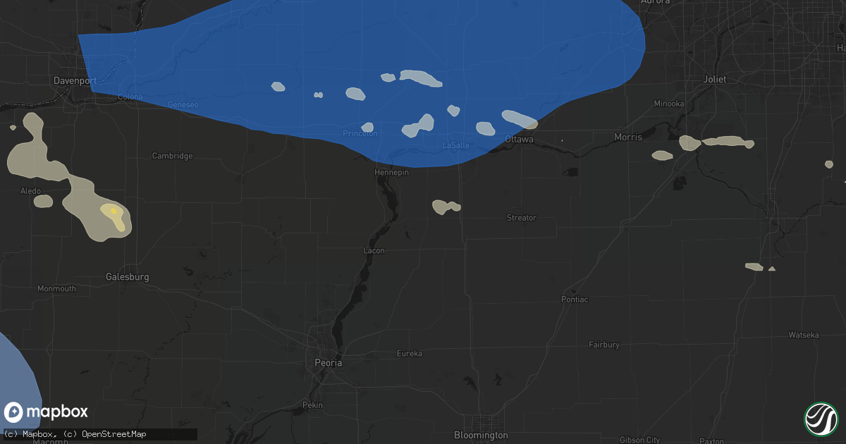 Hail map in Magnolia, IL on August 12, 2026
