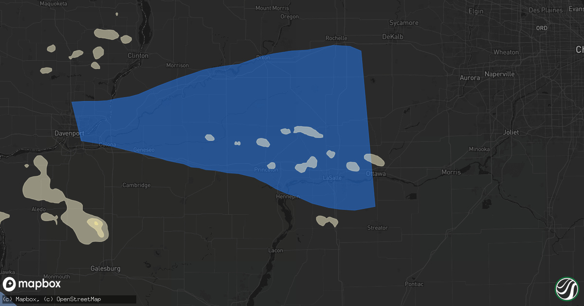 Hail map in Malden, IL on August 12, 2026