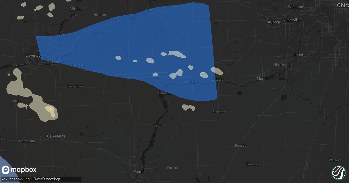 Hail map in Mark, IL on August 12, 2026