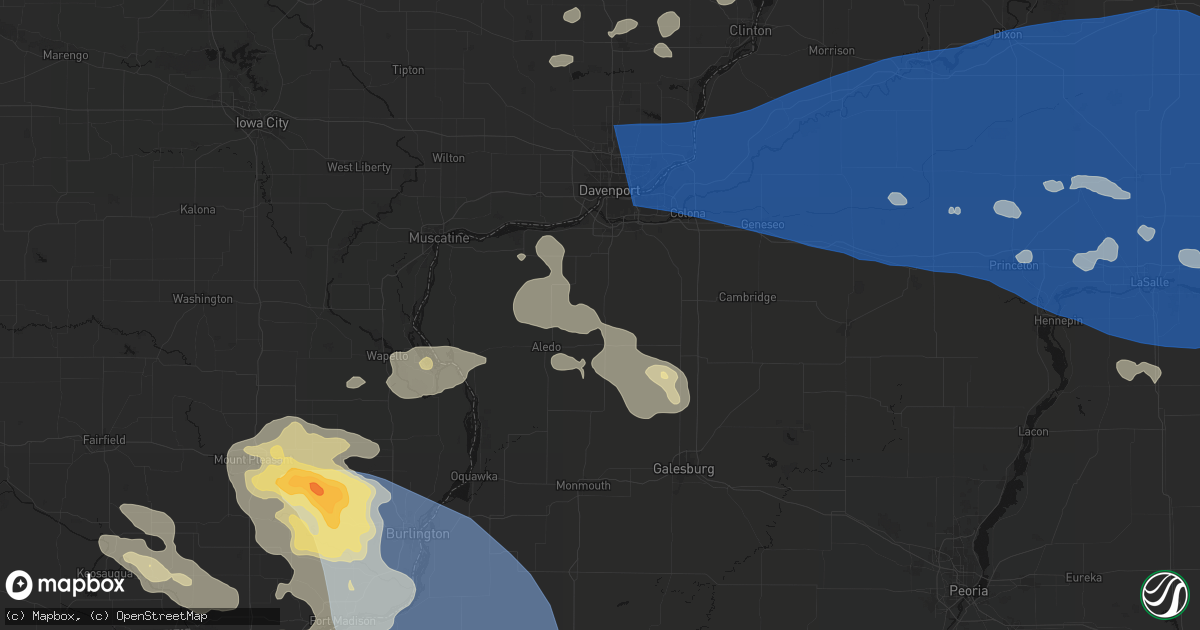 Hail map in Matherville, IL on August 12, 2026