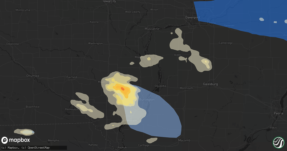 Hail map in Mediapolis, IA on August 12, 2026