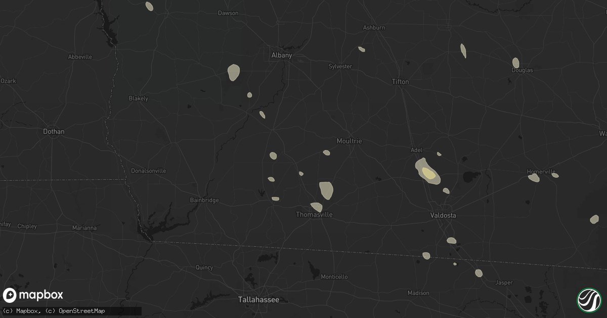 Hail map in Meigs, GA on August 12, 2026