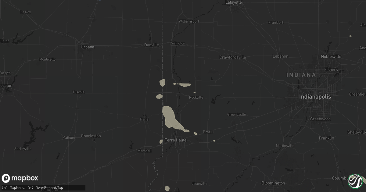 Hail map in Montezuma, IN on August 12, 2026