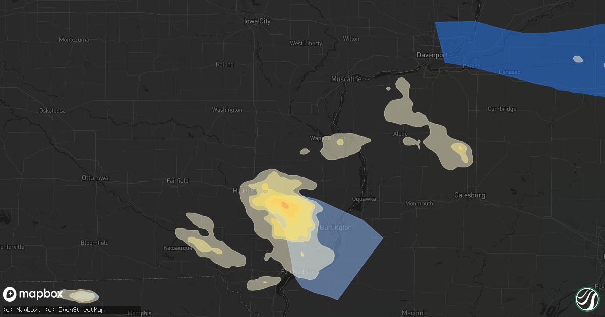 Hail map in Morning Sun, IA on August 12, 2026