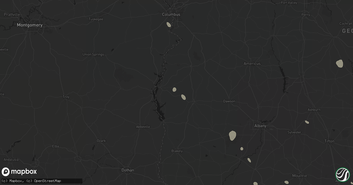 Hail map in Morris, GA on August 12, 2026