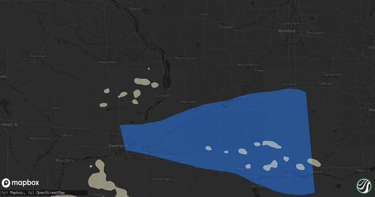 Hail map in Morrison, IL on August 12, 2026