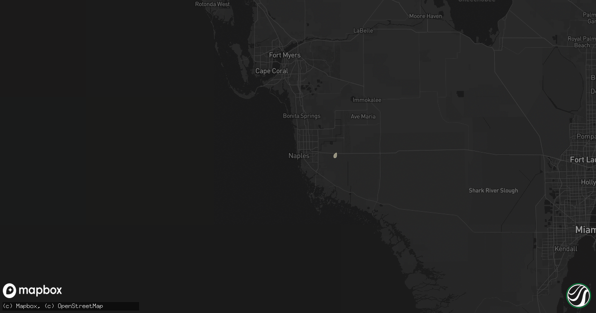 Hail map in Naples, FL on August 12, 2026