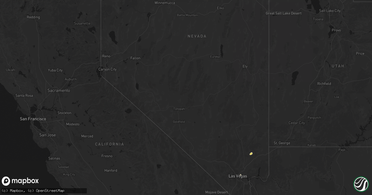 Hail map in Nevada on August 12, 2026
