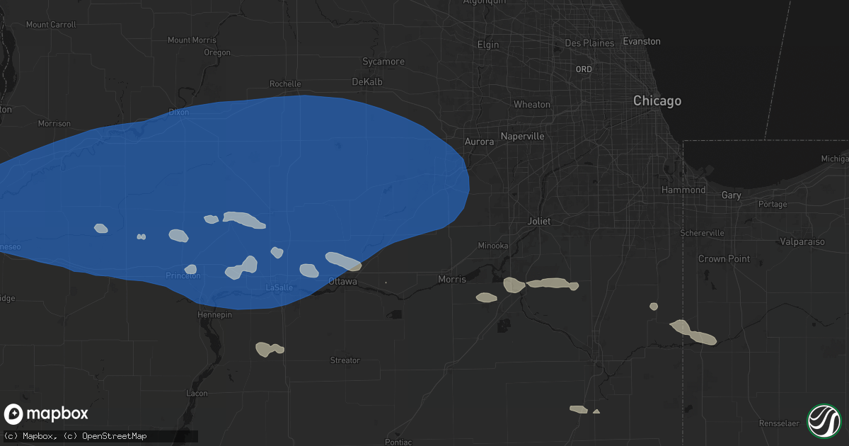Hail map in Newark, IL on August 12, 2026