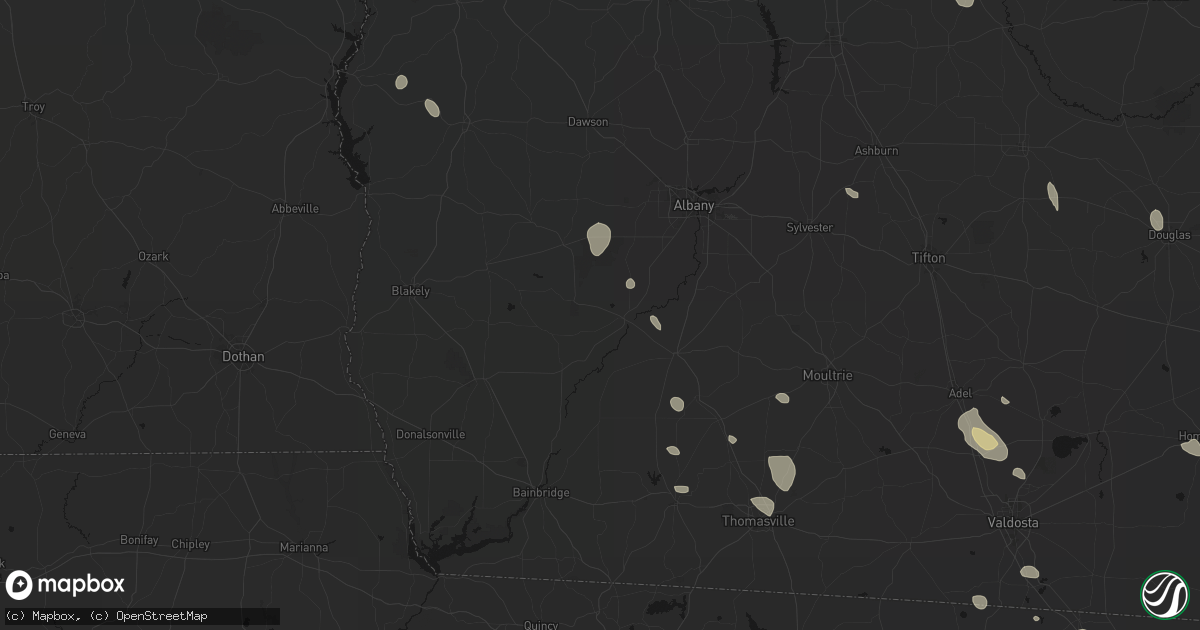 Hail map in Newton, GA on August 12, 2026