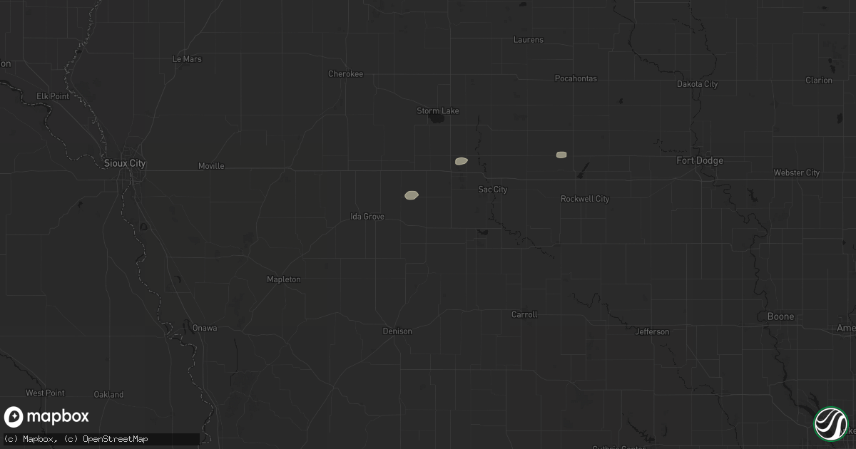 Hail map in Odebolt, IA on August 12, 2026