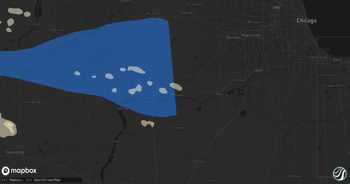 Hail map in Ottawa, IL on August 12, 2026