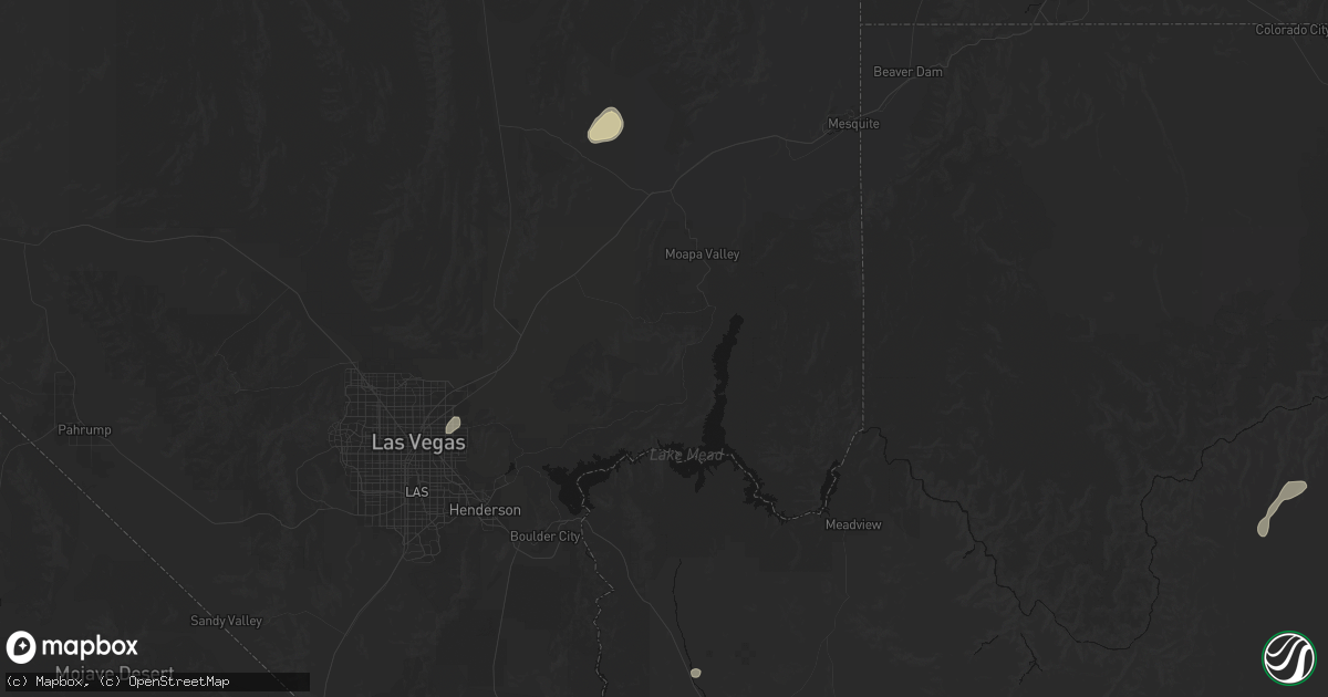Hail map in Overton, NV on August 12, 2026